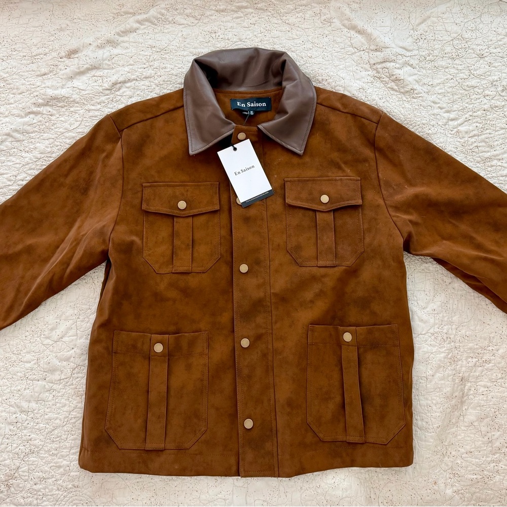 En Saison Brown/ Tan Women’s Eloise Chore Jacket - Faux Suede